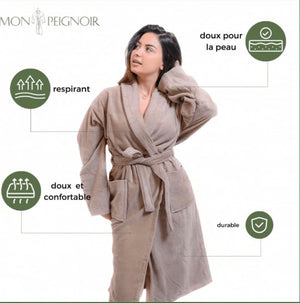 Peignoir Pour Homme et Fammes   de Bain Luxe  | CHEVAL NOIR