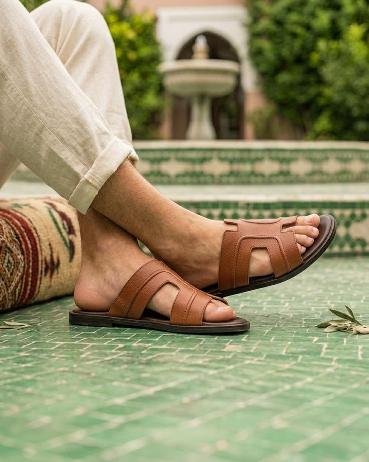 Sandales Homme en Cuir Élégantes | CHEVAL NOI