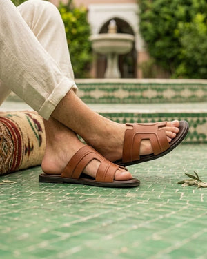 Sandales Homme en Cuir Élégantes | CHEVAL NOI
