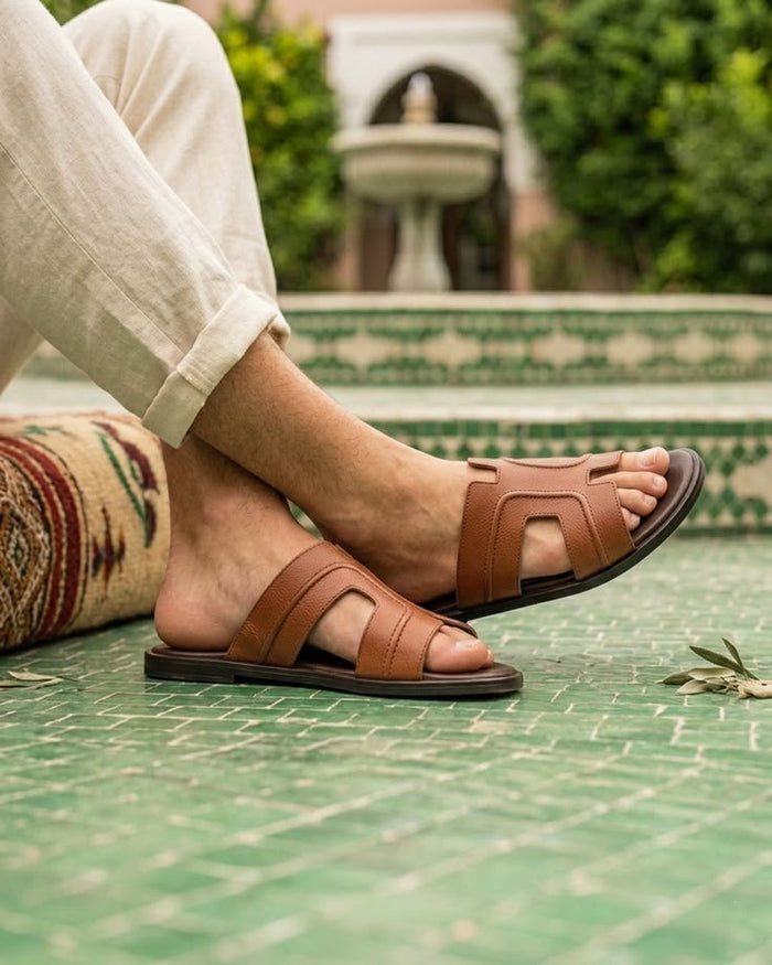 Sandales Homme en Cuir Élégantes | CHEVAL NOI