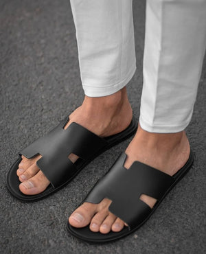 Sandales Homme en Cuir Élégantes | CHEVAL NOI